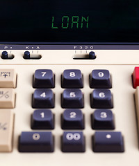 Image showing Old calculator - loan