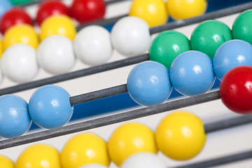 Image showing Close up of an old colorful abacus, selective focus