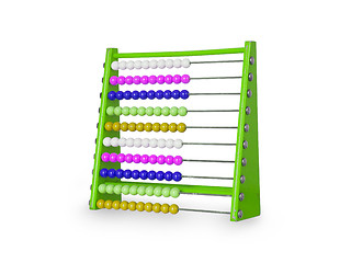 Image showing Old abacus on white