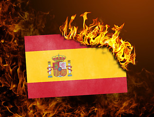 Image showing Flag burning - Spain