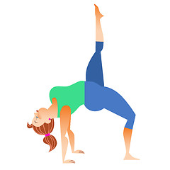 Image showing Normal a little fat woman doing yoga