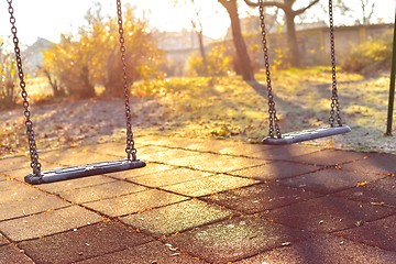 Image showing Playground swing in the park