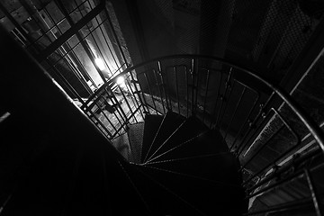 Image showing Industrial staircase going down