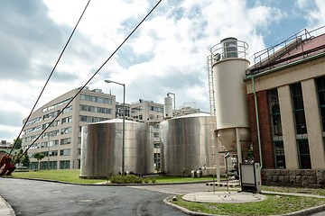 Image showing Industrial silos in a factory