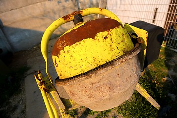 Image showing Cement mixer at a construction site