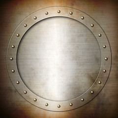 Image showing Rusty brushed Steel round frame