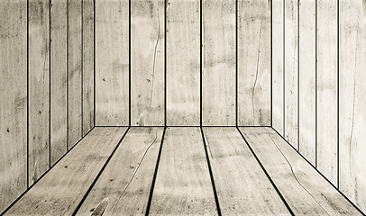 Image showing Old white wood box background