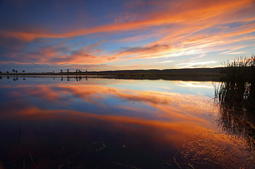 Image showing Sunset over Penrith and Blue Mountains Australia