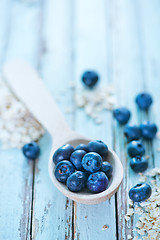 Image showing oat flakes and blueberry