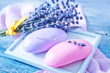 Image showing soap and lavender