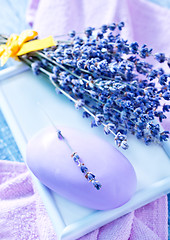 Image showing soap and lavender