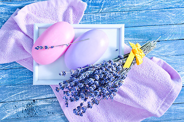 Image showing soap and lavender