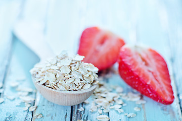 Image showing raw oat flakes