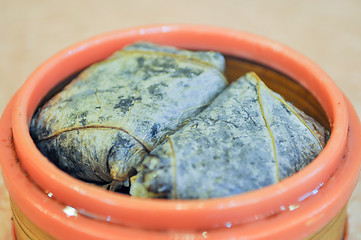 Image showing Zongzi traditional Chinese dish with rice