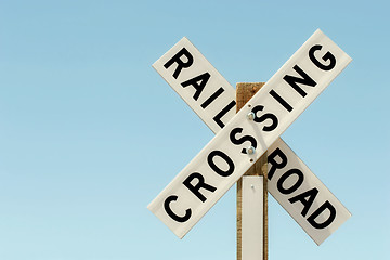 Image showing railroad crossing  sign