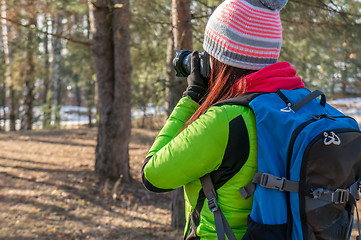 Image showing Nature photographer taking photos