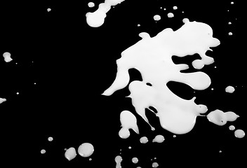Image showing Blots from milk on black background