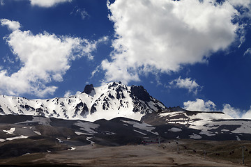 Image showing Ski resort in spring