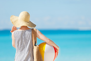 Image showing woman at the beach