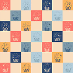 Image showing Cupcakes seamless pattern
