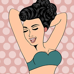 Image showing sexy horny woman in comic style, xxx illustration