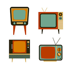 Image showing retro tv items set