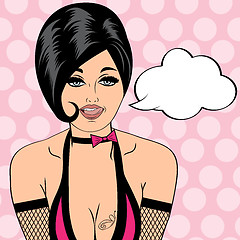 Image showing sexy horny woman in comic style, xxx illustration