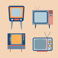 Image showing retro tv items set