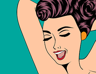 Image showing sexy horny woman in comic style, xxx illustration