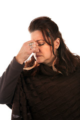 Image showing Woman with a Migraine Headache