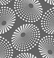 Image showing Geometrical pattern with white dotted  concentric ovals