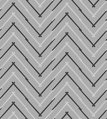 Image showing Monochrome pattern with gray and black chevron lines