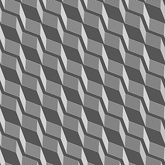 Image showing Monochrome pattern with gray striped diagonal braids with shades