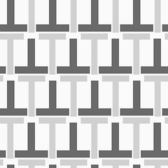 Image showing Monochrome pattern with black gray  t shapes