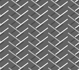 Image showing Monochrome pattern with diagonal gray doubled stripes forming ch