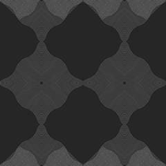 Image showing Monochrome pattern with wavy guilloche squares