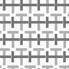 Image showing Monochrome pattern with black and gray intersecting t shapes