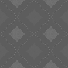 Image showing Monochrome pattern with black and gray wavy guilloche squares