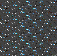 Image showing Colored geometrical pattern with blue dotted waves