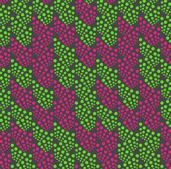 Image showing Colored geometrical pattern with green and pink dotted texture