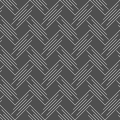 Image showing Monochrome pattern with white diagonal uneven chevrons
