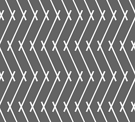 Image showing Monochrome pattern with gray intersecting lines forming vertical