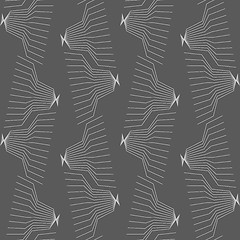 Image showing Monochrome pattern with linear abstract jelly fish