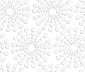 Image showing Geometrical pattern with white dotted  concentric circles on whi