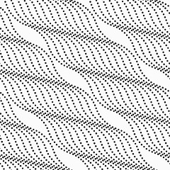 Image showing Monochrome pattern with dotted diagonal wavy lines on white