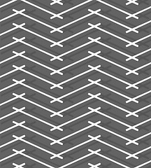 Image showing Monochrome pattern with gray intersecting lines forming horizont
