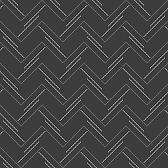 Image showing Monochrome pattern with doubled strips forming horizontal zigzag