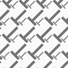 Image showing Monochrome pattern with big and small t shapes