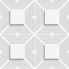 Image showing Geometrical pattern with white beveled squares on striped backgr