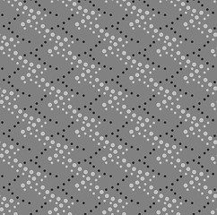 Image showing Monochrome pattern with gray and black dotted diagonal waves on 